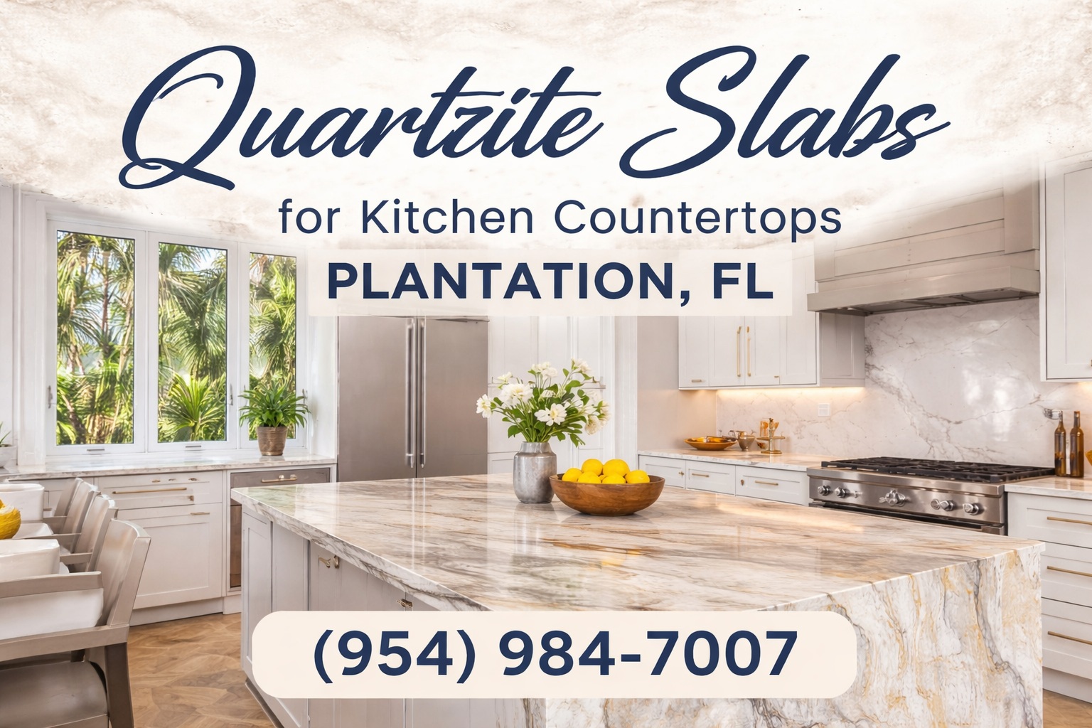 Quartzite Slabs for Kitchen Countertops in Plantation