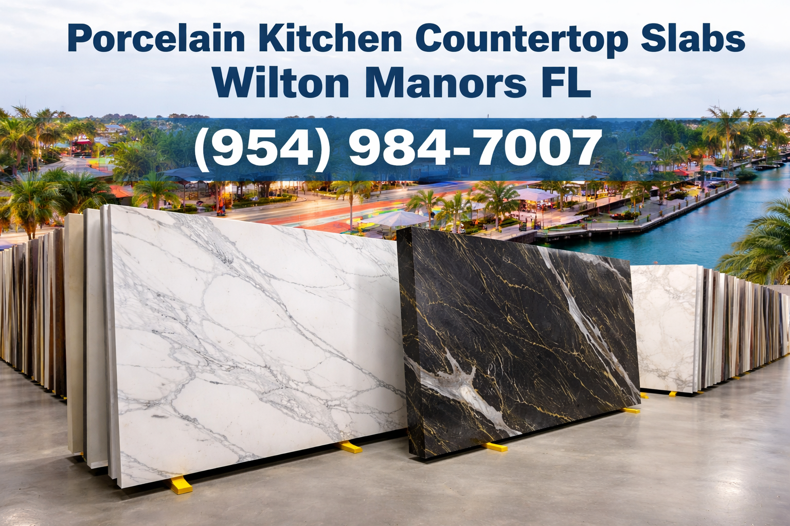 Porcelain Kitchen Countertop Slabs in Wilton Manors